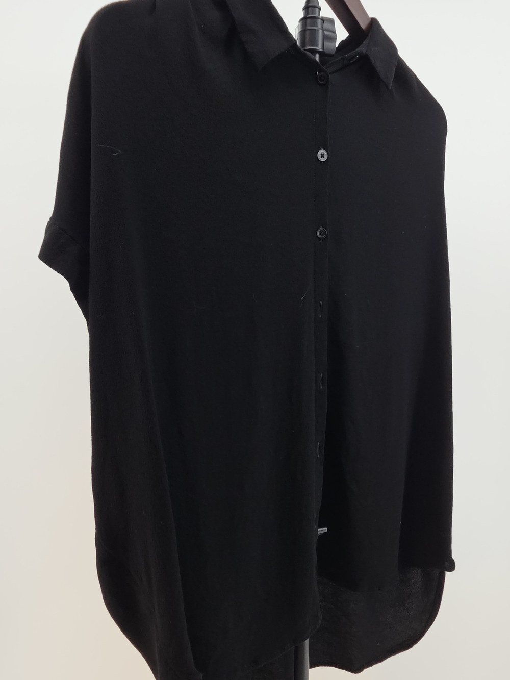 Madewell Black Women's Short Sleeve Blouse Boho Peasant Luxury Classic Shirt SS